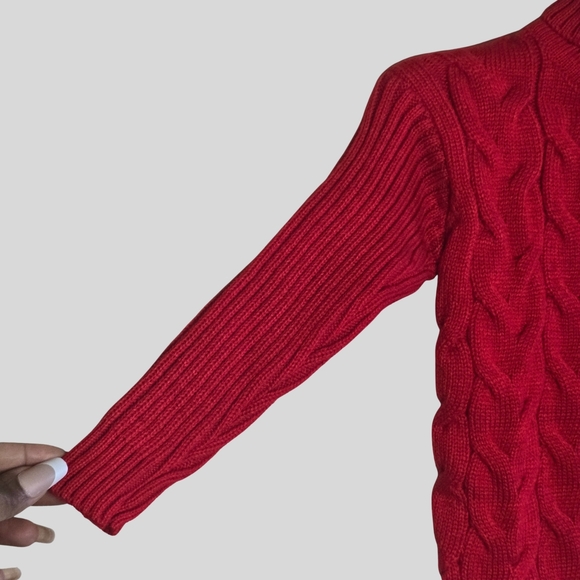 Knit Turtleneck Sweater Toddler Unisex Size 4T Red Soft Pullover - Picture 7 of 11